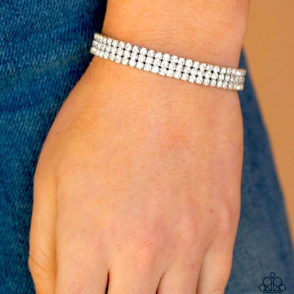Stacked Deck - White Bracelet: Paparazzi